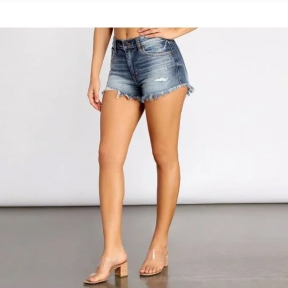 Lulus Pants - Lulu’s Eunina High Rise Cutoff Shortie Shorts Medium